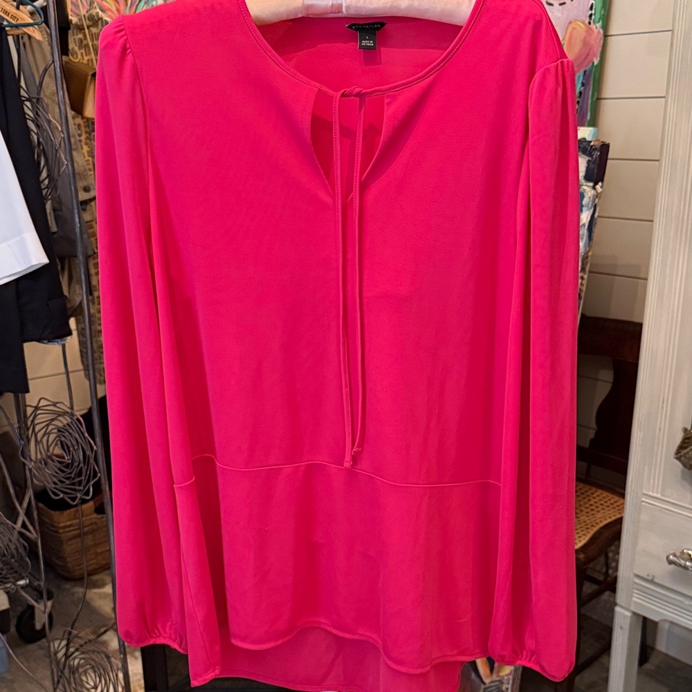 Ann Taylor Bright Pink Blouse